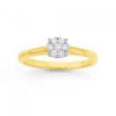 9ct-Gold-Diamond-Cluster-Ring-Total-Diamond-Weight-016ct Sale