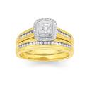 9ct-Gold-Diamond-Bridal-Ring-Set Sale