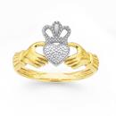 9ct-Gold-Diamond-Claddagh-Ring Sale