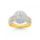 9ct-Gold-Round-Diamond-Cluster-Dress-Ring Sale