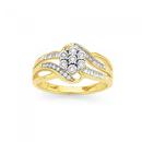 9ct-Gold-Diamond-Cluster-Swirl-Ring Sale