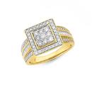 9ct-Gold-Diamond-Round-Brilliant-Baguette-Fancy-Square-Dress-Ring Sale