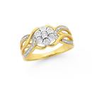 9ct-Gold-Diamond-Flower-Swirl-Ring Sale