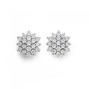 9ct-Gold-Diamond-Snowflake-Stud-Earrings Sale