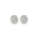 9ct-Gold-Diamond-Cluster-Studs Sale