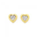 9ct-Gold-Diamond-Heart-Stud-Earrings Sale