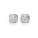 9ct-Gold-Diamond-Cluster-Cushion-Stud-Earrings-Total-Diamond-Weight-050ct Sale