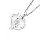 9ct-White-Gold-Diamond-Heart-Pendant Sale