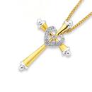 9ct-Two-Tone-Diamond-Cross-Pendant Sale