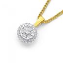 9ct-Gold-Diamond-Cluster-Pendant Sale