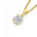 9ct-Gold-Diamond-Cluster-Pendant Sale