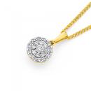 9ct-Gold-Diamond-Cluster-Pendant Sale