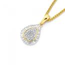 9ct-Gold-Diamond-Round-Brilliant-Baguette-Pear-Shape-Pendant Sale