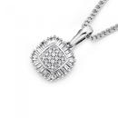 9ct-White-Gold-Diamond-Cushion-Shape-Pendant Sale