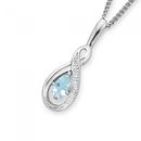 White-Gold-Aquamarine-Diamond-Pendant Sale