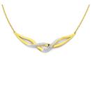 9ct-Gold-Diamond-Choker-Wave-Necklace Sale