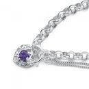 Sterling-Silver-Violet-Cubic-Zirconia-Padlock-Bracelet Sale