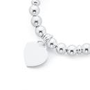Silver-Heart-Disc-On-Ball-Stretch-Bracelet Sale