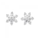 Silver-Tiny-Cubic-Zirconia-Snowflake-Stud-Earrings Sale