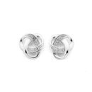 Silver-Cubic-Zirconia-Open-Knot-Stud-Earrings Sale
