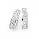 Sterling-Silver-Princess-Cut-Cubic-Zirconia-Huggies Sale