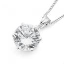 Silver-Cubic-Zirconia-Solitaire-Pendant Sale