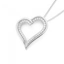 Silver-Fine-Cubic-Zirconia-Outline-Angled-Heart-Pendant Sale