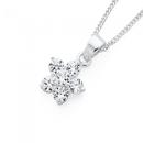 Silver-Small-Cubic-Zirconia-Flower-Pendant Sale