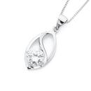 Silver-Cubic-Zirconia-In-Marquise-Pendant Sale