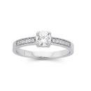 Silver-Cubic-Zirconia-Solitaire-With-Cubic-Zirconia-On-Sides-Ring-Size-O Sale