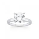 Silver-9mm-Cubic-Zirconia-Solitaire-Ring Sale