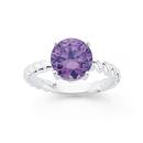 Silver-Violet-Cubic-Zirconia-Twist-Band-Ring Sale