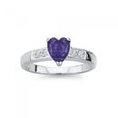 Sterling-Silver-Violet-Cubic-Zirconia-Heart-Ring Sale