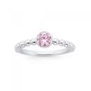 Silver-Round-Pink-Bezel-Set-Cubic-Zirconia-Friendship-Ring Sale