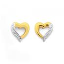 9ct-Gold-Two-Tone-Heart-Stud-Earrings Sale