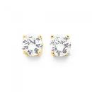 9ct-Gold-Cubic-Zirconia-Round-Stud-Earrings Sale