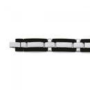 Stainless-Steel-22cm-Black-Satin-Link-Bracelet Sale