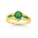 9ct-Gold-Emerald-Created-Diamond-Ring Sale