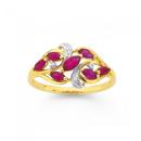 9ct-Gold-Created-Ruby-Diamond-Marquise-Cut-Swirl-Ring Sale