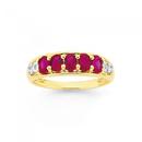 9ct-Gold-Created-Ruby-Diamond-Ring Sale