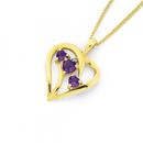 9ct-Gold-Amethyst-Diamond-Trilogy-Heart-Swirl-Pendant Sale