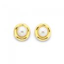 9ct-Gold-Cultured-Freshwater-Pearl-Framed-Stud-Earrings Sale