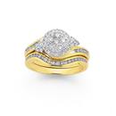 9ct-Gold-Diamond-Cluster-Bridal-Set Sale