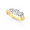 9ct-Gold-Diamond-Multi-Flower-Ring Sale