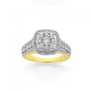 9ct-Gold-Diamond-Cushion-Ring Sale