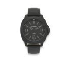 Chisel-Mens-Black-Tone-Grey-Markers-and-Detailed-Leather-Strap-50-Meters-Water-Resistant-Watch Sale