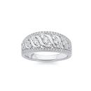 Silver-Cubic-Zirconia-Domed-Wave-Ring Sale