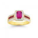 9ct-Gold-Created-Ruby-Diamond-Ring Sale