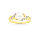 9ct-Gold-Cultured-Freshwater-Pear-Diamond-Ring Sale