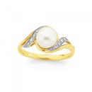 9ct-Gold-Cultured-Freshwater-and-Diamond-Swirl-Ring Sale